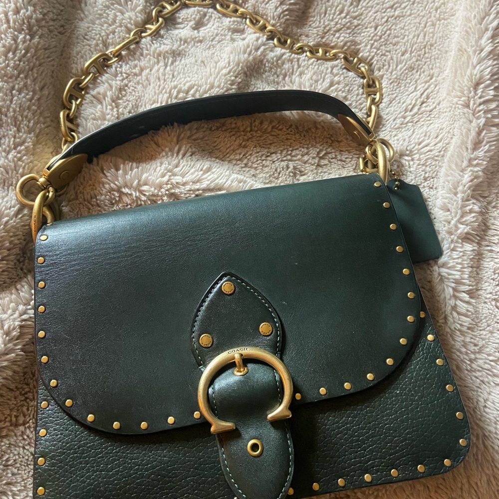 Coach Hunter Green and Brass Shoulder Bag with Chain - Picture 2 of 11